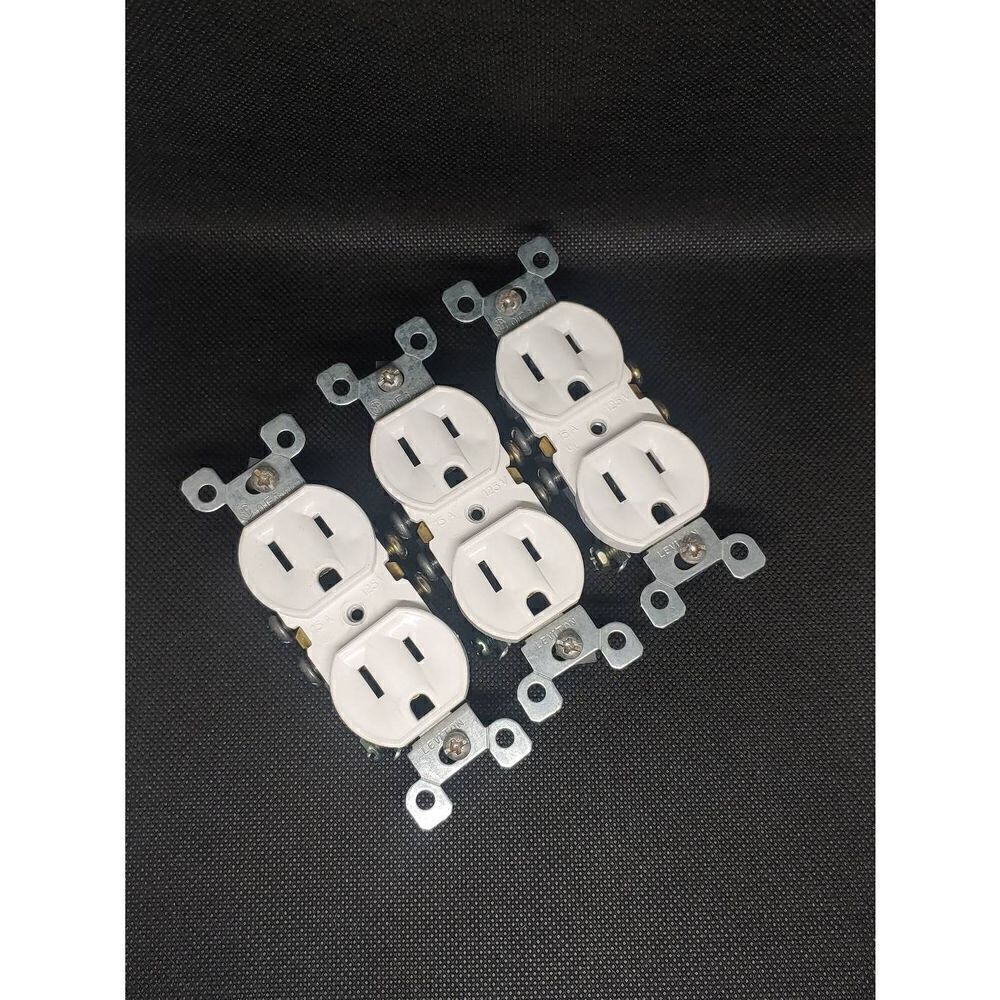 Set of 3 Leviton 5320-WCP 15A 125V Duplex Receptacle
